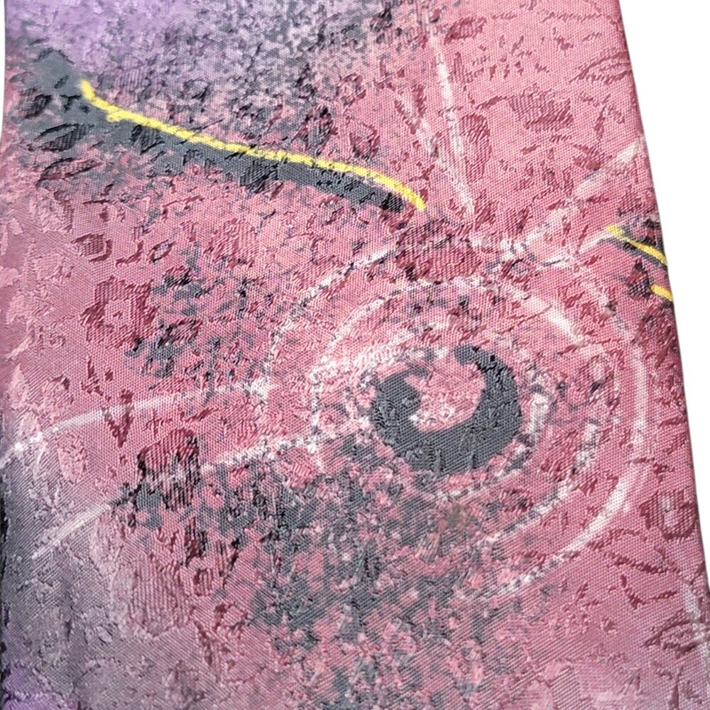 Vintage Haggar Artsy Tie Purple Multicolor Men's Neck Retro Abstract 90s Y2K - Picture 2 of 5